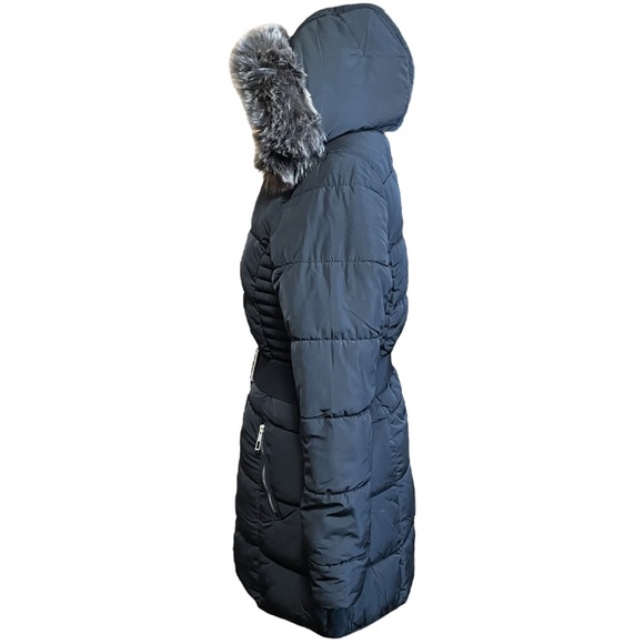 YMI Medium Black and Gold Long Winter Jacket - Picture 4 of 14